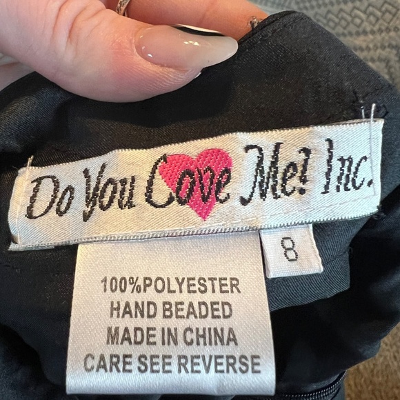 Vintage hand beaded women's full length gown black size 8 - Picture 5 of 7